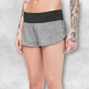 Lululemon Quick Dry Low Rise Lightweight Running Shorts Black White Women's US 6